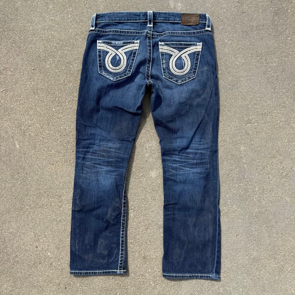 Big Star Liv Blue Distressed Crop Capri Jeans Size 29